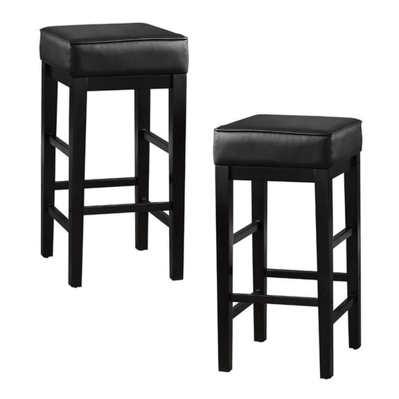 Bowery Hill 29" Faux Leather Bar Stool in Espresso (Set of 2)