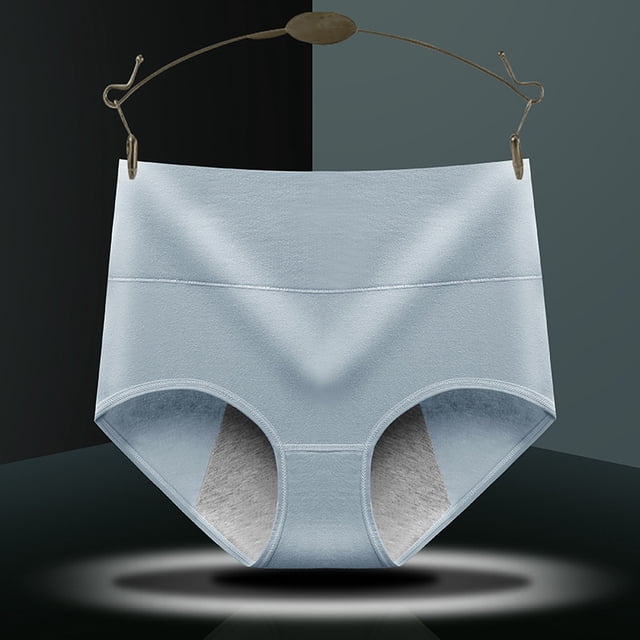 Ropa interior fisiológica de algodón puro para el período menstrual, pantalones fisiológicos de cintura alta antifugas laterales, pantalones fisiológicos cálidos de cintura alta a prueba de