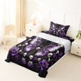 thumbnail image 5 of Homewish Halloween Horror Skull Twin Sheets,Purple Rose Butterfly Bedding,3 Pieces,1 Fitted Sheet and 1 Pillowcase, 5 of 6
