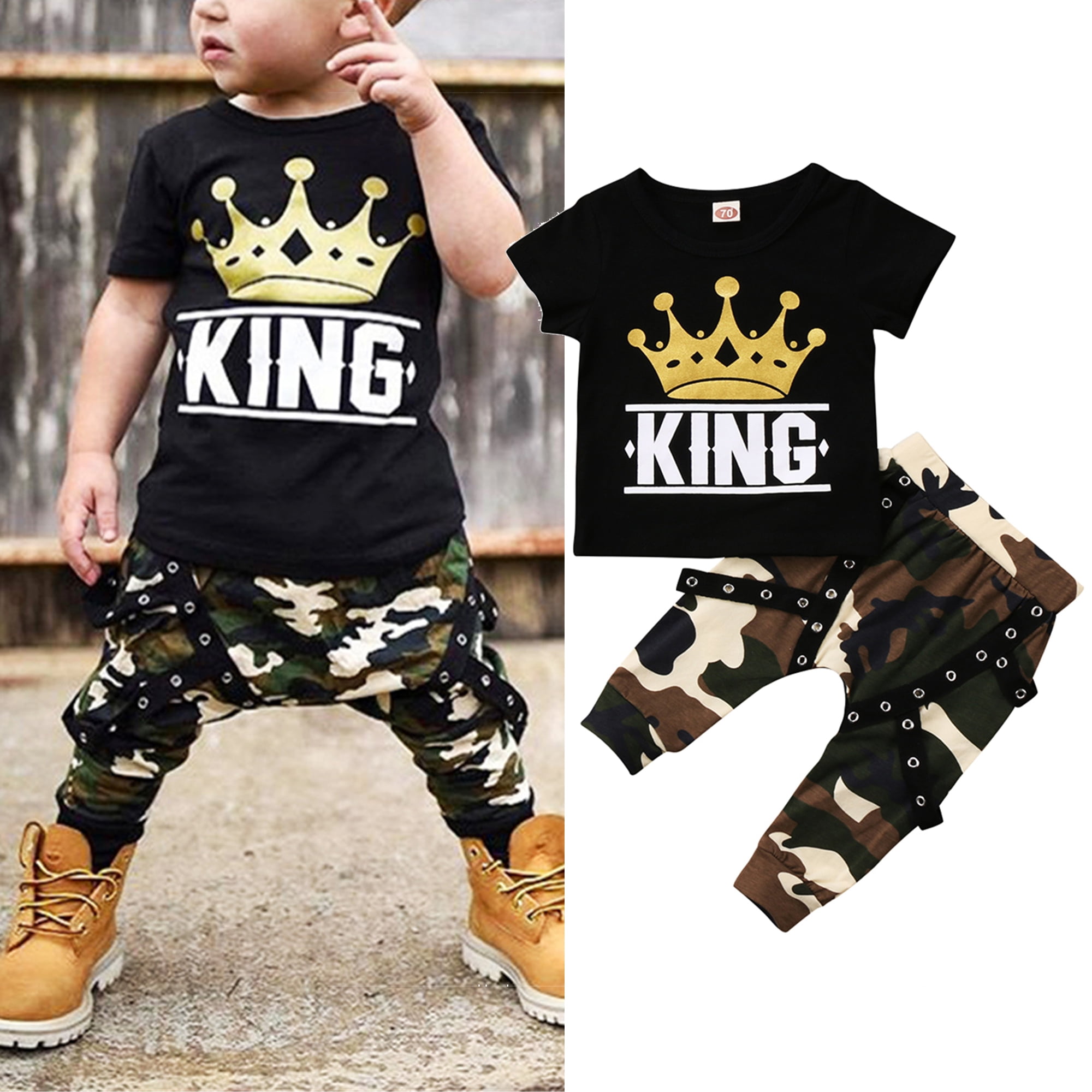 Baby Boy Clothes Newborn Boy Outfits Infant Short Sleeve Romper Camo Pants  Hat Summer Clothing Set S Black 1218 Months price in UAE  Amazon UAE   kanbkam