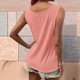 thumbnail image 4 of Camiseta Sin Mangas con Botones Delanteros para Mujer, Verano 2025, Informal, Holgada, con Cuello Redondo, Sin Mangas, Rosa, XXL, 4 of 6