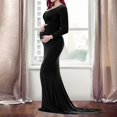 thumbnail image 2 of Vedolay Maternity Clothes for Women Female Long Sleeve Knee-Length Maternity Dress Pregnancy Clothes Dresses for Pictures Black,XL, 2 of 5