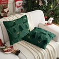 thumbnail image 6 of 3D Christmas Tree Plush Pillow Covers 18x18 In, Soft Backrest Cushion Covers For Bedroom Sofa No Pillow Core IncludedDark Green, 6 of 9