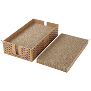 SmartyKat Super Scratcher & Stacker Box, Wide Corrugated Cat Scratcher for Cats & Kittens, Catnip Infusion Technology, Recycled Material, 3-Pack
