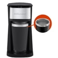 thumbnail image 1 of Elite Gourmet EHC114 Cafetera compacta personal de una sola porción incluye 14 oz. Taza Térmica de Viaje con Interior de Acero Inoxidable, Compatible con Café Molido, Filtro Reutilizable, Color Negro, 1 of 5