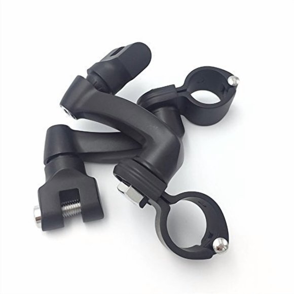 SMT-Black 360 Degree Adjustable Highway Peg Mounting Kit Compatible With any Bike Equipped with 1-1/2 inch (1.5") Front Engine Guard Frame Tube V-STAR Roadstar SUZUK Boulevard [B01AVH8U5I]