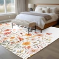 thumbnail image 5 of Yellow Pink Flower Large Area Rugs 5x8 ft Wildflower Butterfly Retro Pastoral Style Washable Rug Non Slip Indoor Carpet Absorbent Floor Mat for Living Room Bedroom Dining Room, 5 of 9