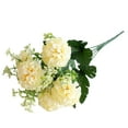thumbnail image 2 of wirlsweal 1 Bouquet Fake Flowers Charming Long-lasting 5 Heads Realistic Artificial Hydrangea Bouquet Garden Supplies, 2 of 10