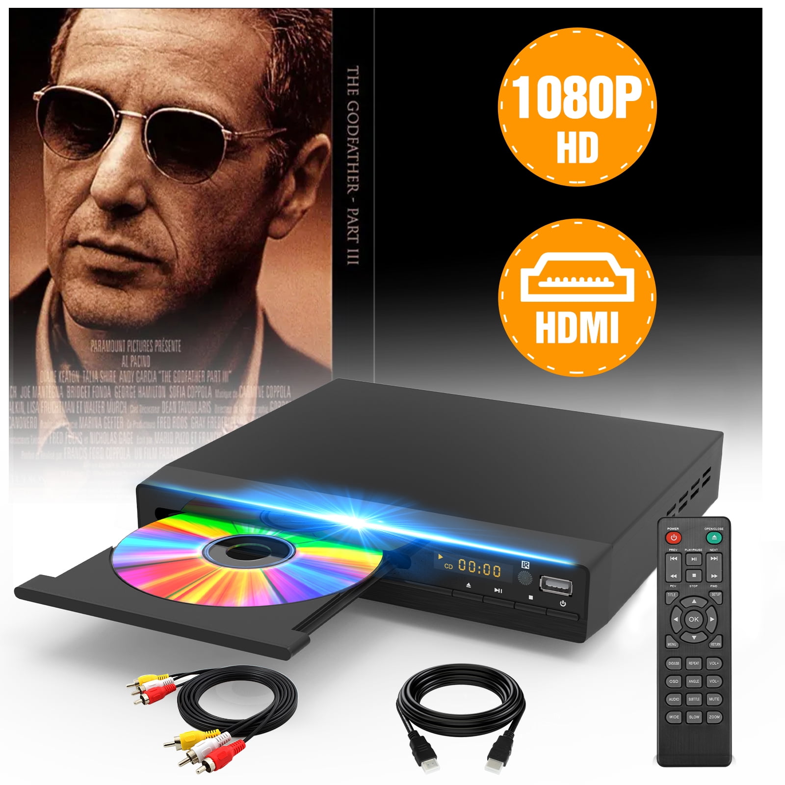 portemonnee Teleurgesteld markeerstift DVD Players HDMI DVD CD Player for Smart TV Compact DVD Player for Home  Small CD Player with Remote - Walmart.com