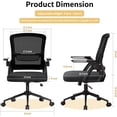 thumbnail image 2 of naspaluro Ergonomic Office Chair | Mesh Back, Flip-Up Arms, Lumbar Support | Adjustable Height & Tilt Swivel – Comfortable Desk Chair for Home Office, Study, Work – Black, 2 of 8