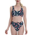 thumbnail image 2 of Picia Cherry Blossoms Women's High Waisted Bikini Scoop Neck Swimsuit Two Pieces Bathing Suit-Small, 2 of 8