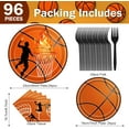 thumbnail image 2 of Jestar 96 Pieces Basketball Theme Party Supplies with Plates, Napkins, Forks for Basketball Birthday Decorations, Serves 24, 2 of 10