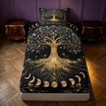 thumbnail image 4 of Homewish Tree of Life Twin Sheets, Vintage Moon Phase Bedding, 3 Pieces, 1 Flat Sheet, 1 Fitted Sheet and 1 Pillowcase, 4 of 6