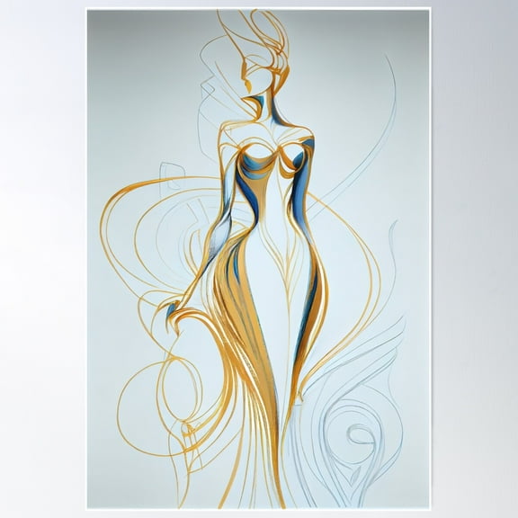 Sensual Silhouette: Abstract Female Form Poster Wall Art, Modern Wall Decor For Living Room Bedroom, 8x12 UNFRAMED