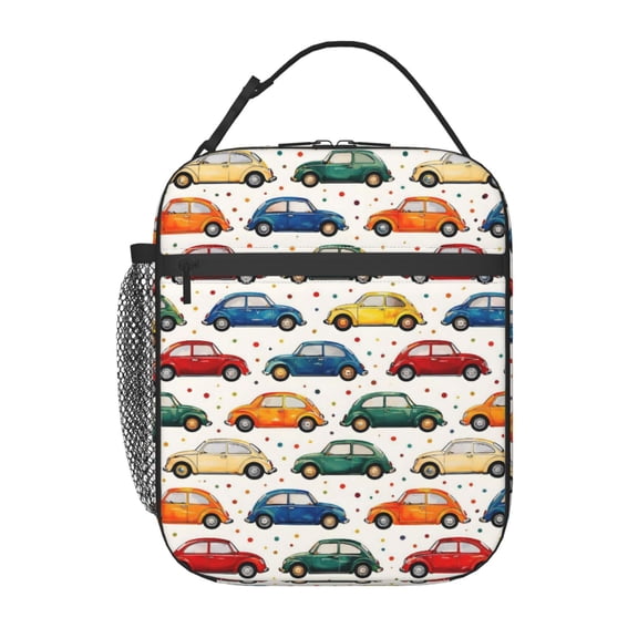 Vintage Beetle Lunch Bag Reusable Thermal Lunch Tote with Handle for Women and Men