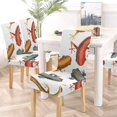 thumbnail image 5 of RYLABLUE Redyellow and Black Lizard Pattern Stretch Chair Cover Protector Seat Slipcover for Dining Room Hotel Wedding Party Set of 6, 5 of 5