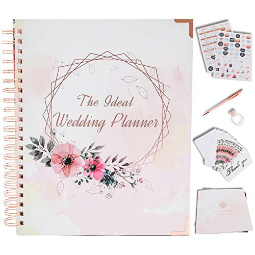 Luxury Box & Online Tools Undated Calendar Perfect Future Mrs Gifts Ideal Bridal Planning Journal Set with Checklists Wedding Planner Book and Organizer Rose Gold Accessories 