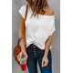 thumbnail image 3 of ABPHQTO Camiseta blanca con bolsillos y aberturas laterales para mujer, 3 of 5
