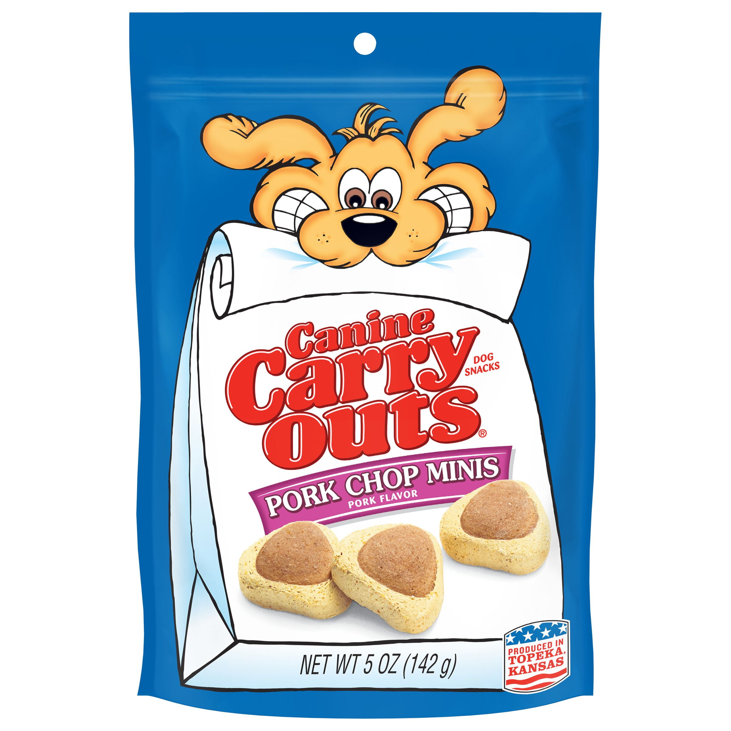 Canine Carry Outs Dog Treats, Pork Chop Minis, 5 Ounce Bag