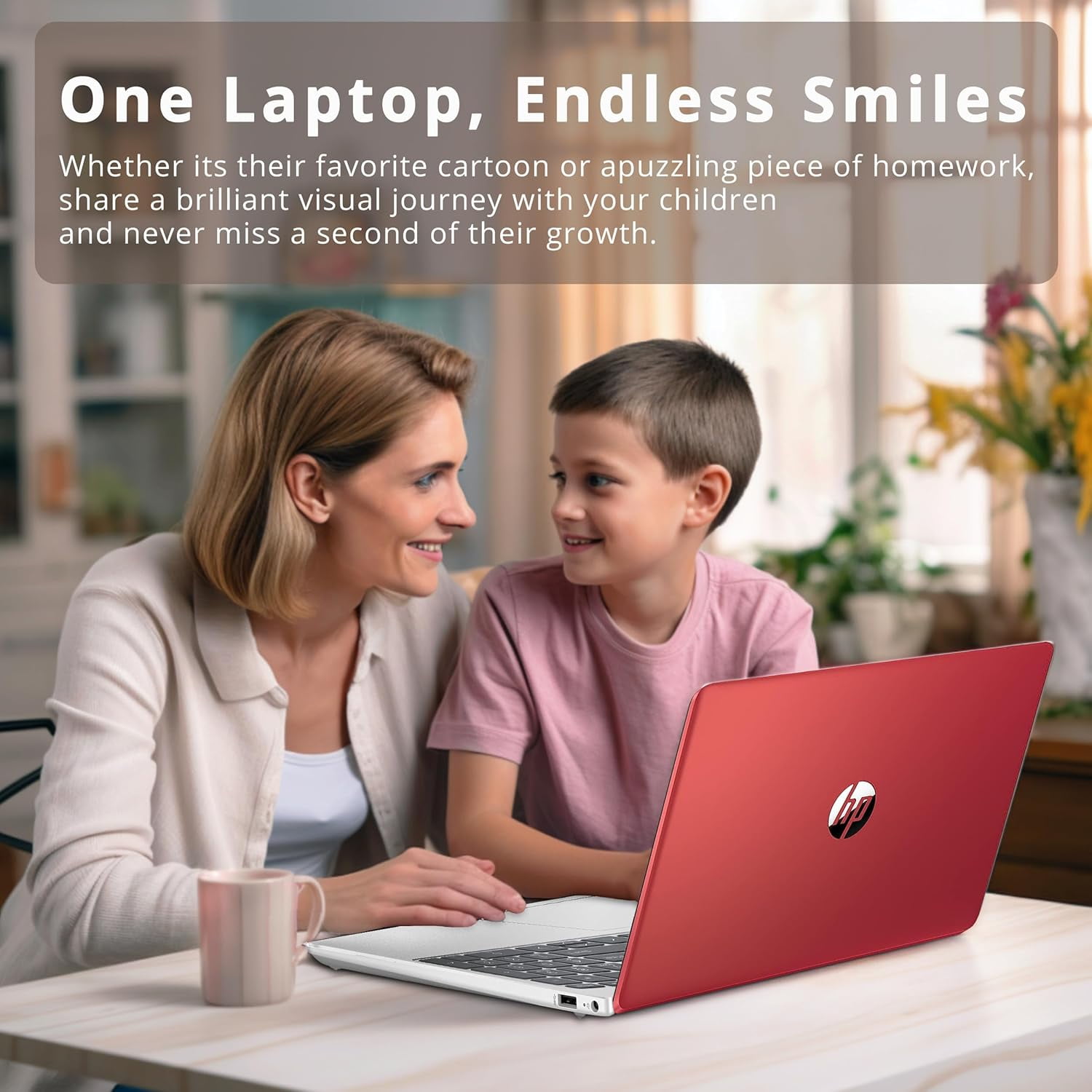 HP 15.6" HD Anti-Glare Everyday Laptop, Intel N200 Pentium Processor, 8GB DDR4 RAM, 128GB PCIe SSD, 1 Year Office 365, Intel UHD Graphics, Wi-Fi 6, Windows 11, Scarlet Red, 32GB Hotface USB Card