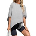 thumbnail image 3 of Summer Short Sleeve Oversize Solid Color T Shirt Women Loose Tops, 3 of 6