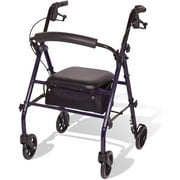 Steel Rollator Walker with Seat and Wheels - Rolling Walker for Seniors - Walker Supports 350lbs, Foldable, For Those 50" to 61"