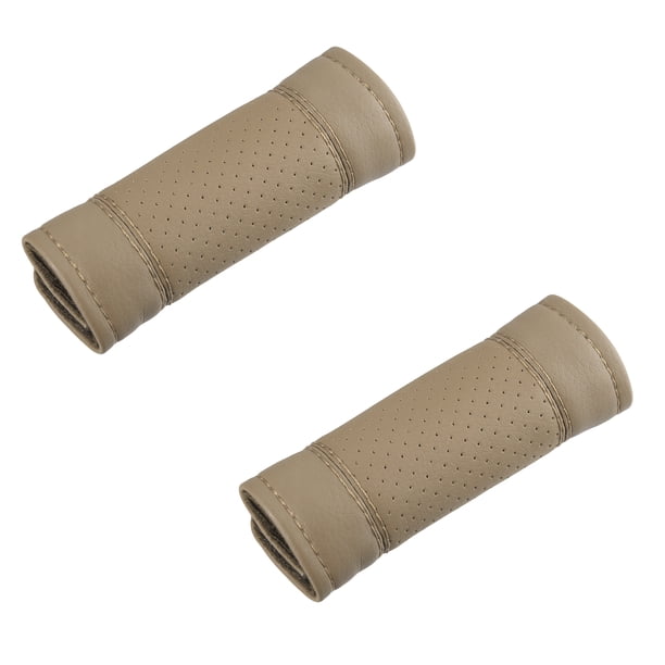 2uds Coche Accesorios Imitación Cuero Puerta Manija Cubierta Protector Beige