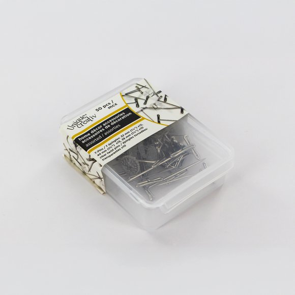 UNIQUE CREATIV Home Décor Pins — T‑Pins & Twist Pins, 50‑Pack