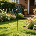 Rustic Metal Windmill Ornament, 3-Layer Freely Rotating Wind Spinner ...