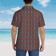 thumbnail image 4 of Balery Red And Orange On Blue Teal Camisas hawaianas de manga corta para hombre, camisas playeras de corte holgado, camisas de vacaciones con botones,Medium, 4 of 7