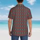 thumbnail image 4 of Balery Red And Orange On Blue Teal Camisas hawaianas de manga corta para hombre, camisas playeras de corte holgado, camisas de vacaciones con botones,X-Large, 4 of 7