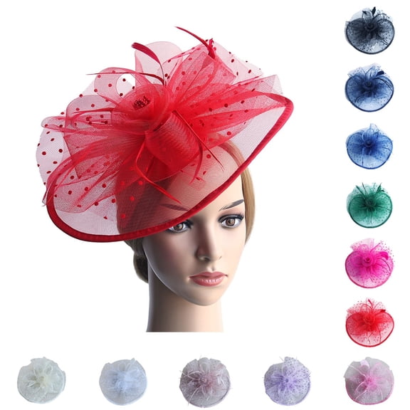 Bmisegm Fascinator for Women Bridal Lace Mesh Flower Hair Clip for Wedding Tea Party Fascinators Hats for Women Tea Party One Size