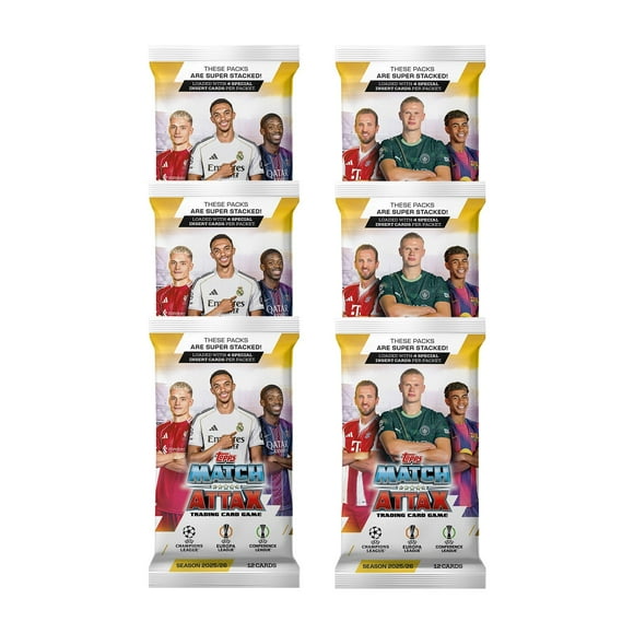 2025-26 Topps Match Attax Champions League Cards -6-Pack Set (72 Cards)