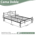 thumbnail image 3 of Cama doble Cama base  Matrimonial Base con Cabecero y Pie de Cama 198*141*80cm, 3 of 7