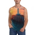 thumbnail image 1 of KLL Lighthouse At Sunset Coast Print Workout Tank Tops Gym Sleeveless Fitness Muscle Tee-Large, 1 of 7
