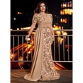 thumbnail image 5 of AURA Plus Size Evening Dress V Neck Short Sleeve Slim Fit Party Long Skirt Beaded Polyester, 5 of 7