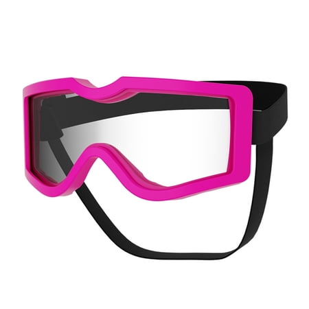 QueMer Pet Protective Goggles Lenses Clear Visual Comfort Padding Adjustable Strap Sunglasses for Various Dog