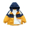 thumbnail image 3 of WOLLED Kids Boys Thin Zipper Jacket Youth Color blocking Zipper Tops 2-13T Toddler Baby Hooded Windbreaker Jacket, 3 of 10