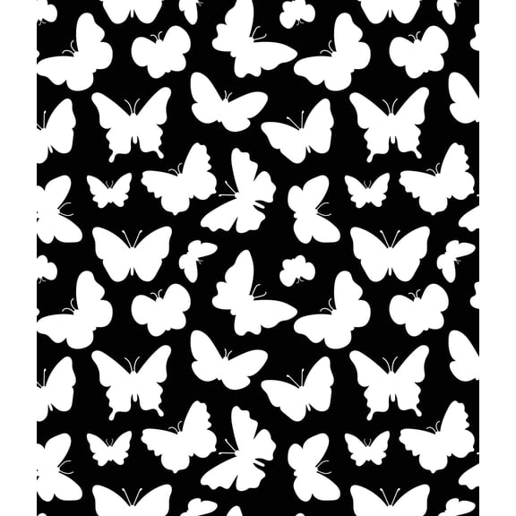Black & White Butterfly Pattern Edible Icing Image Cake Topper, by Tnct.