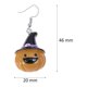 thumbnail image 3 of Un par de aretes de Halloween Funny Ear Studs personalidad exagerada sonrisa cara calabaza con sombrero ganchos para las mujeres niñas, 3 of 5