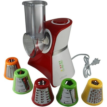 Salad Maker Mini Food Processor and Produce Shooter - Red - Walmart.com