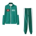 thumbnail image 1 of Jugador Adulto Traudes Trayectoria Traje Cosplay Calamar Game Número 001 230 333 456 para Hombres Mujeres, 1 of 9