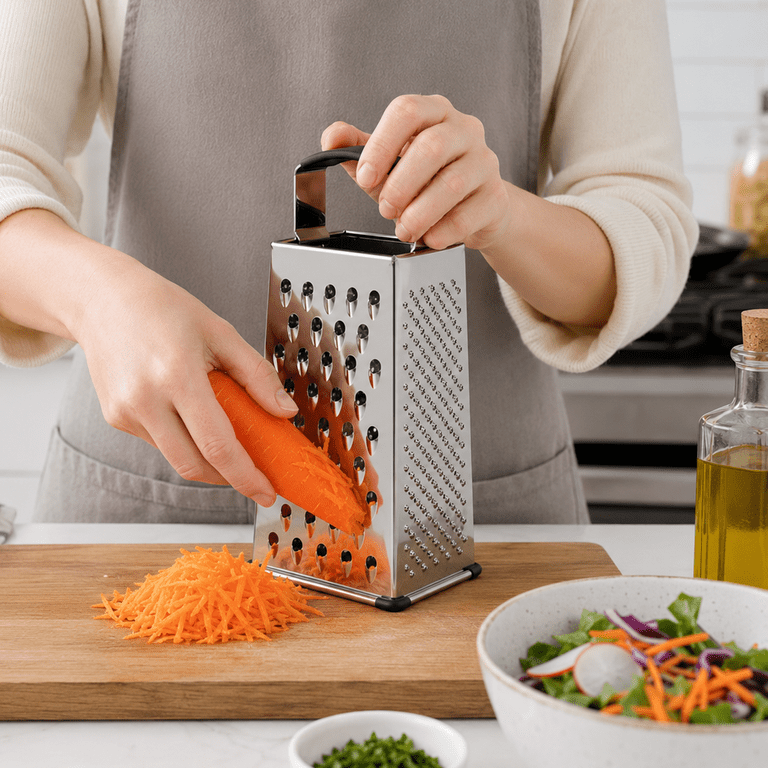 Mainstays 4-Sided Stainless Steel Grater with Soft Grip Handle photo 6