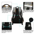 thumbnail image 4 of FORMRS Unisex Backpack Elementary School Travel Bookbag with Reflective Stripes, Gray Halloween Dancing, 4 of 7