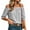 Black-A, variant on Womens Striped off Shoulder Tops Summer Casual Elastic Puff Short Sleeve Blouses Printed Vacation Shirts Gray-A