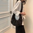 thumbnail image 3 of Bolso plisado para axila para mujer, bolso acolchado para axila, bolso de hombro de nube a la moda de gran capacidad, bolso acolchado de algodón de Color sólido, 3 of 5