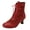 Red, variant on Women's Boots Ankle Low Heels Fashion Zipper Office Booties for Ladies