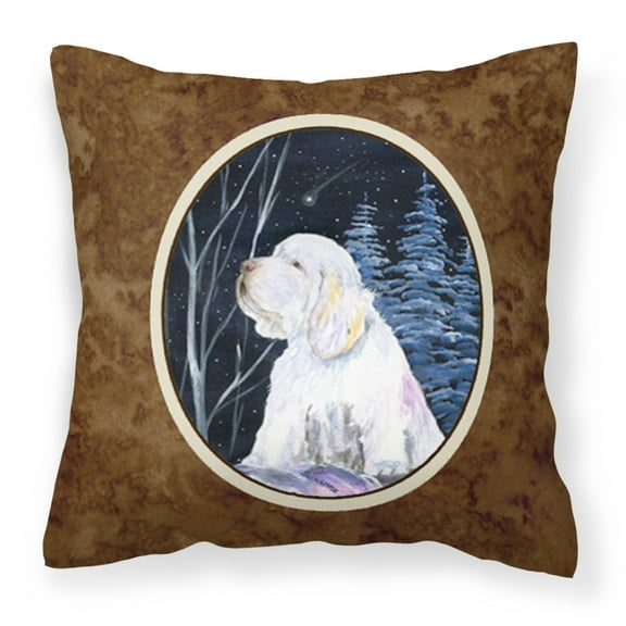 Carolines Treasures SS8346PW1414 Clumber Spaniel Fabric Decorative Pillow, 14Hx14W, multicolor
