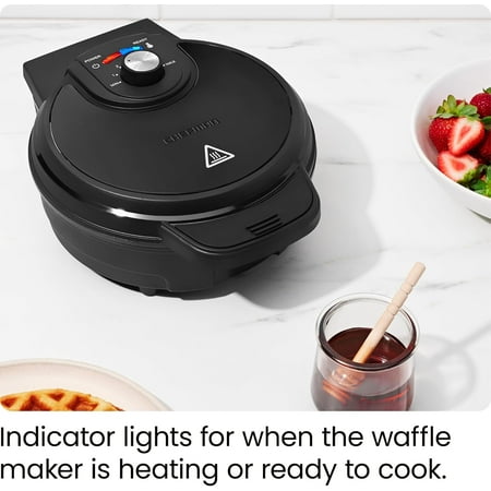 Chefman Anti-Overflow 4 Slice Belgian Waffle Maker - Black