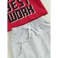 thumbnail image 6 of Father's Day Toddler Boys Summer Outfit Sets Short Sleeve Letter Print Tops Drawstring Pants, 6 of 8